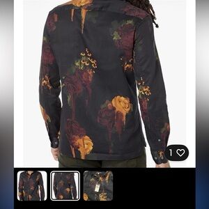 🆕 John Varvatos “Rodney” Black and Orange Floral Men's Shirt